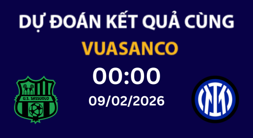 Soi kèo Sassuolo vs Inter – 00H00 – 09/02/2026 – Serie A